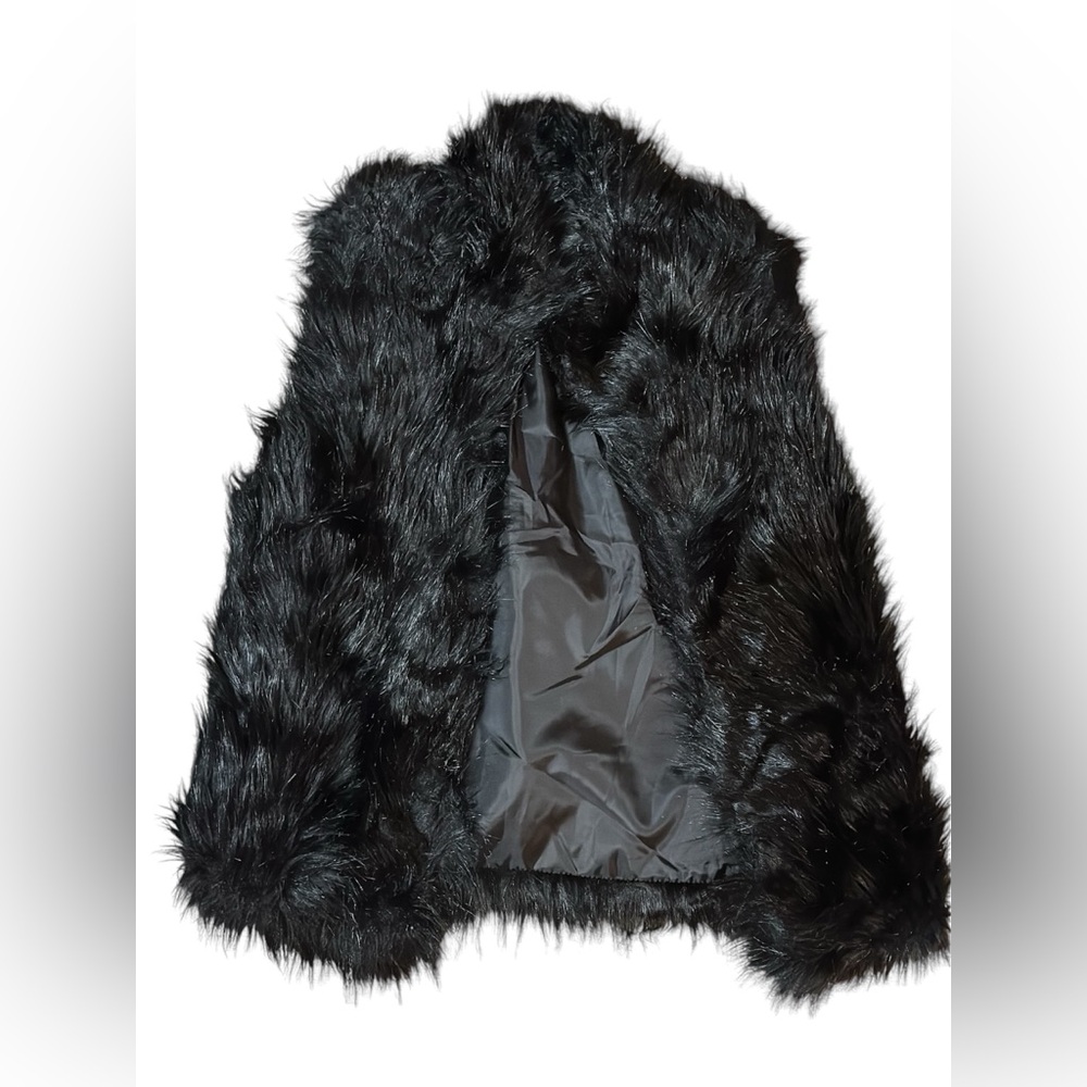Ci Sono by Cavalini Luxurious Black Faux Fur Vest - Size M A14